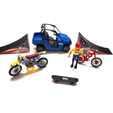 Nitro Circus Playset With Pastrana MX Bike 1:18 Scale Model Toy