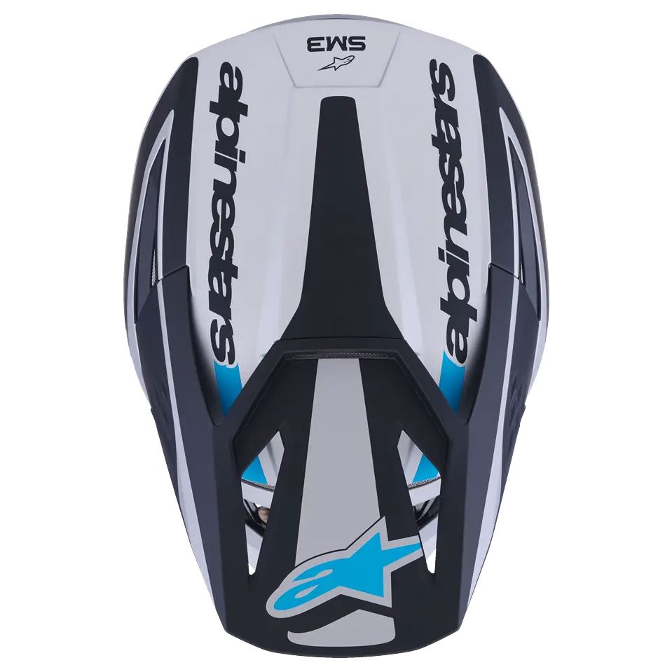 Alpinestars 2026 SM3 Heat Motocross Helmet Silver Blue Black Matt