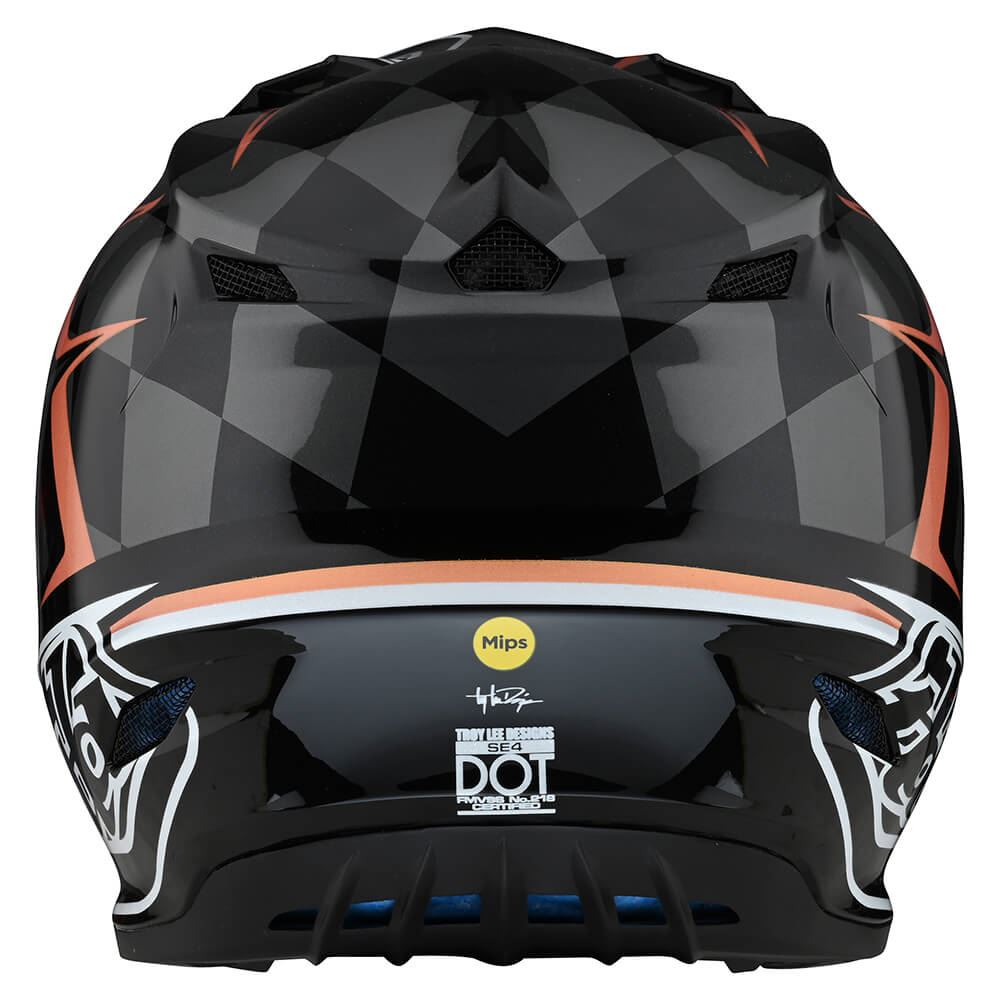 Troy Lee Designs 2025 SE4 Polyacrylite Helmet W/MIPS Warped Black Copper