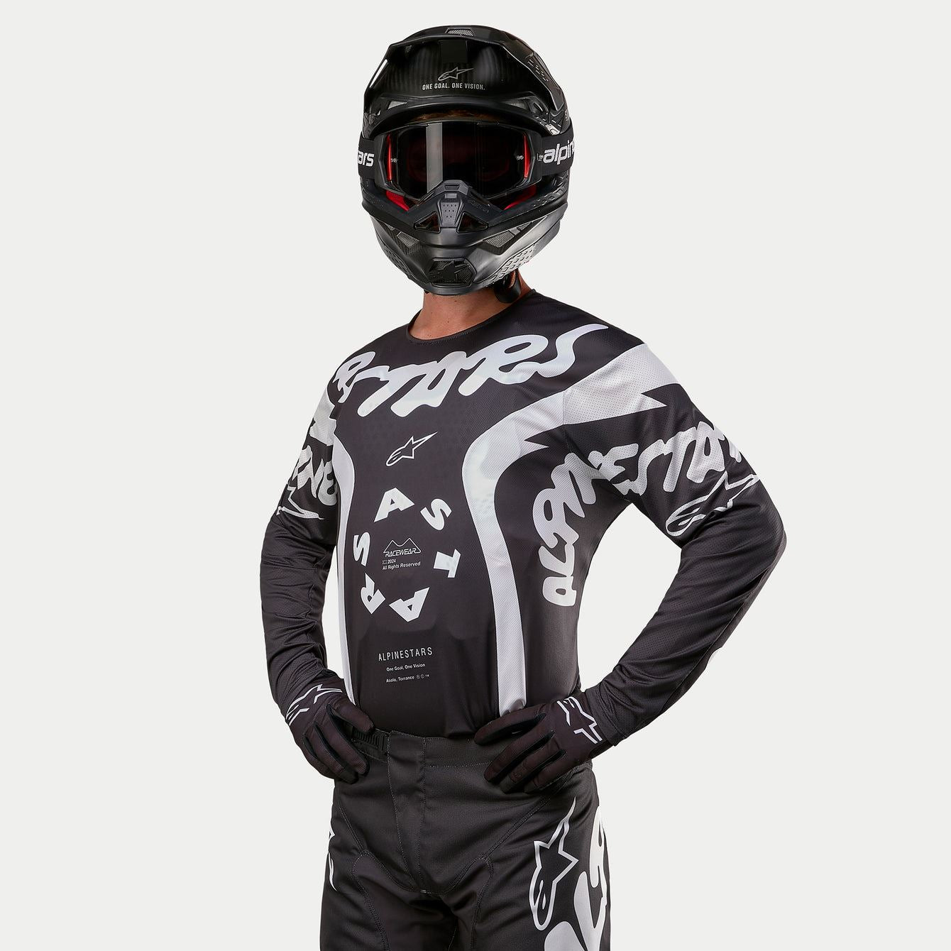 Alpinestars 2024 Racer Hana Motocross Jersey White Black