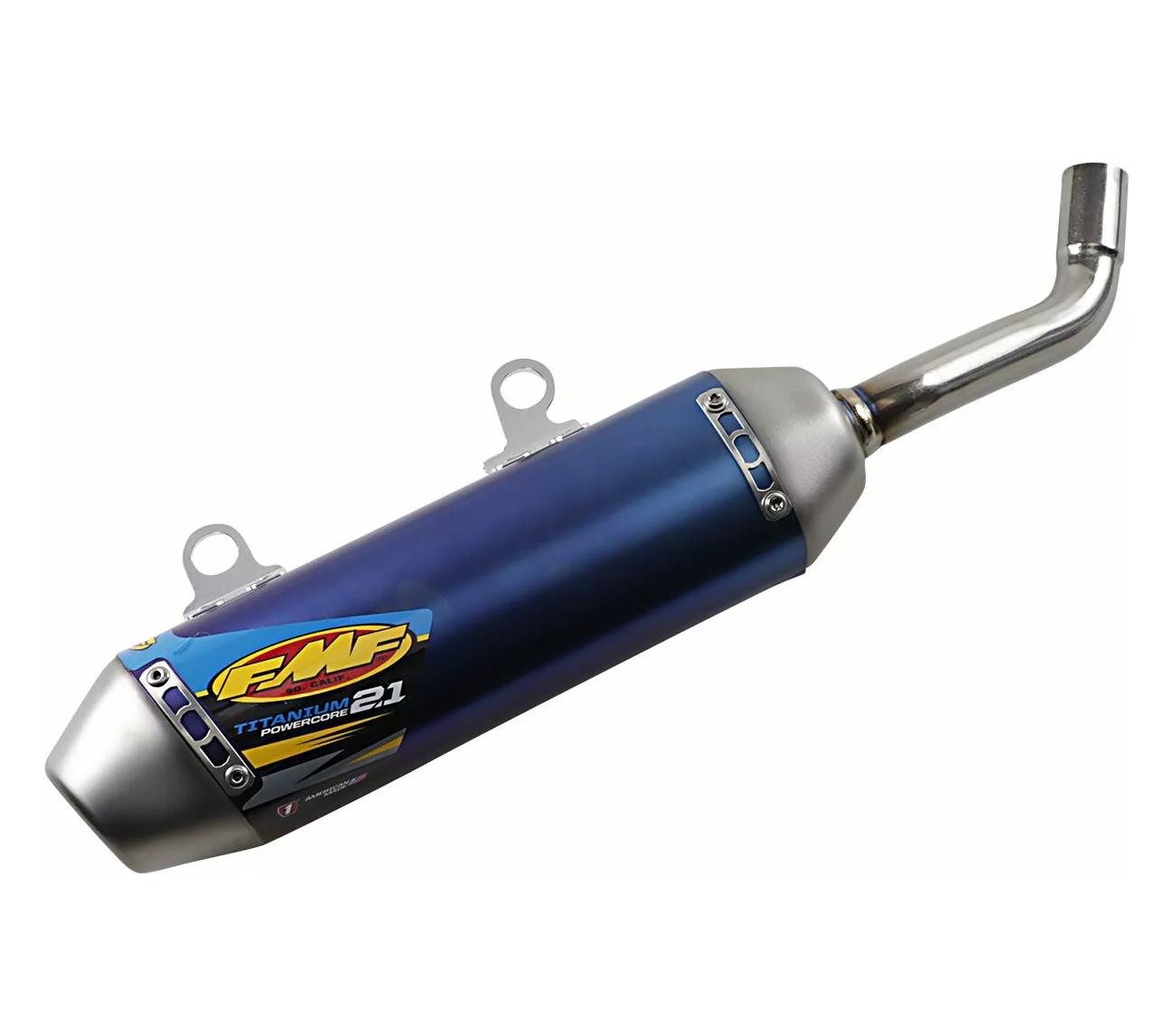 FMF Powercore 2.1 Shorty Blue Slip-On  Exhaust Silencer For Husqvarna TC 250 2019-2022