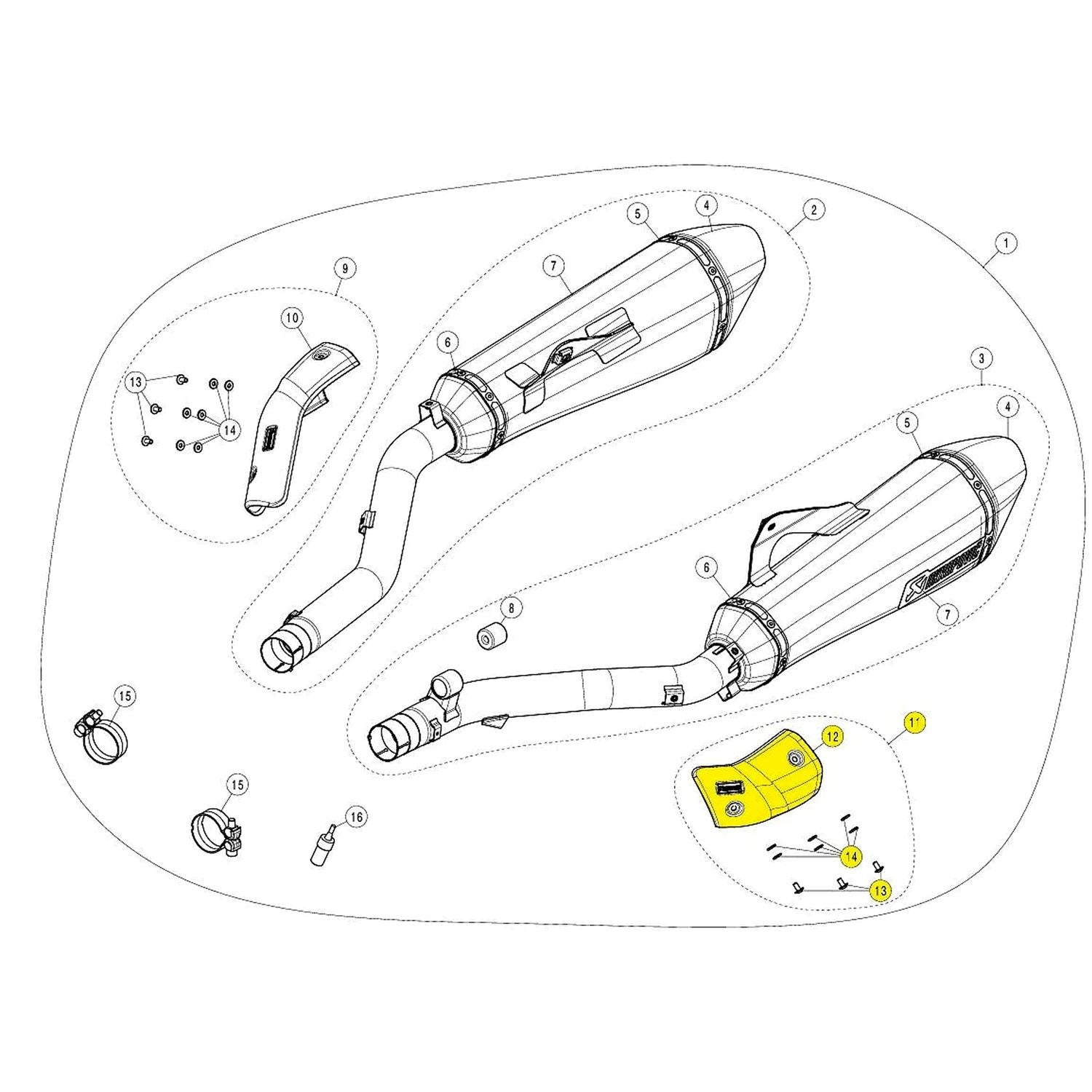 Akrapovic Exhaust Heat Shield Repalcement Part For BMW K 1600 GTL ABS Exclusive 2014-2016