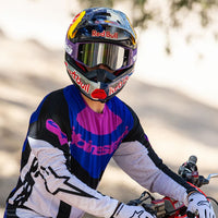 Alpinestars 2026 Supertech Hunter Lawrence Signature Motocross Goggles Purple White Mirror Silver One Size
