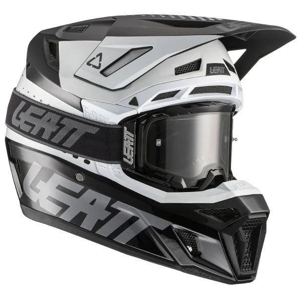 Leatt 2024 Helmet Moto 8.5 V22 Black White 5.5 Goggles & Bag