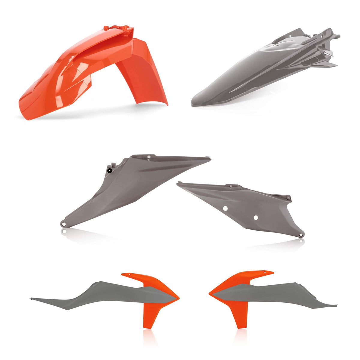 Acerbis Plastic Kit Grey Orange For KTM XCF-W 450 2023