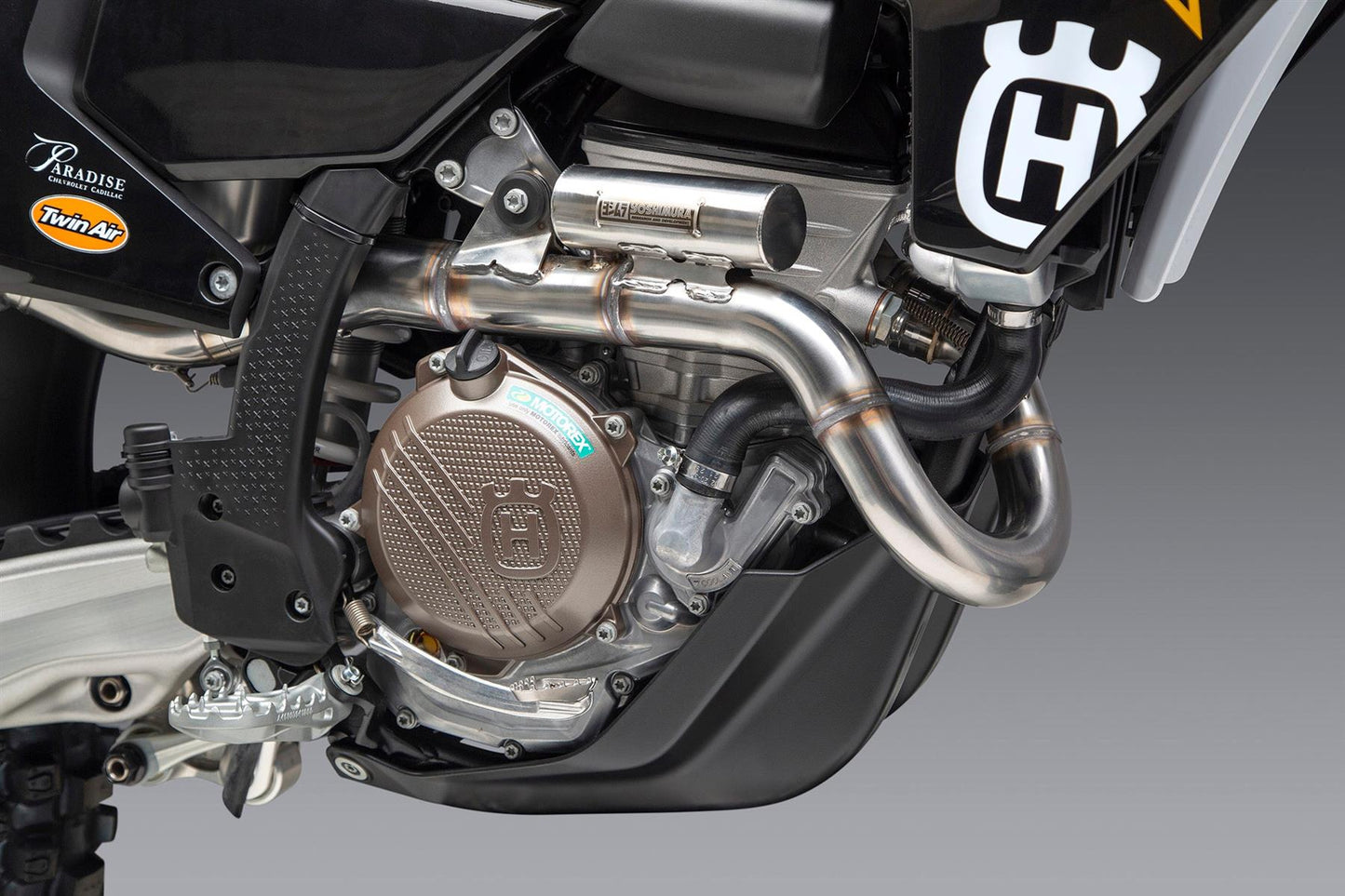 Yoshimura RS-12 Full Exhaust System Stainless Steel Stainless Steel Carbon Cap For Husqvarna FC 250 2023