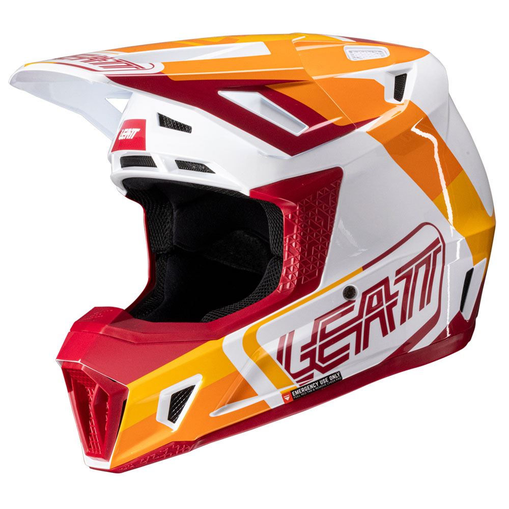 Leatt 2025 Motocross Helmet V25 7.5 Ruby With 4.5 Goggles