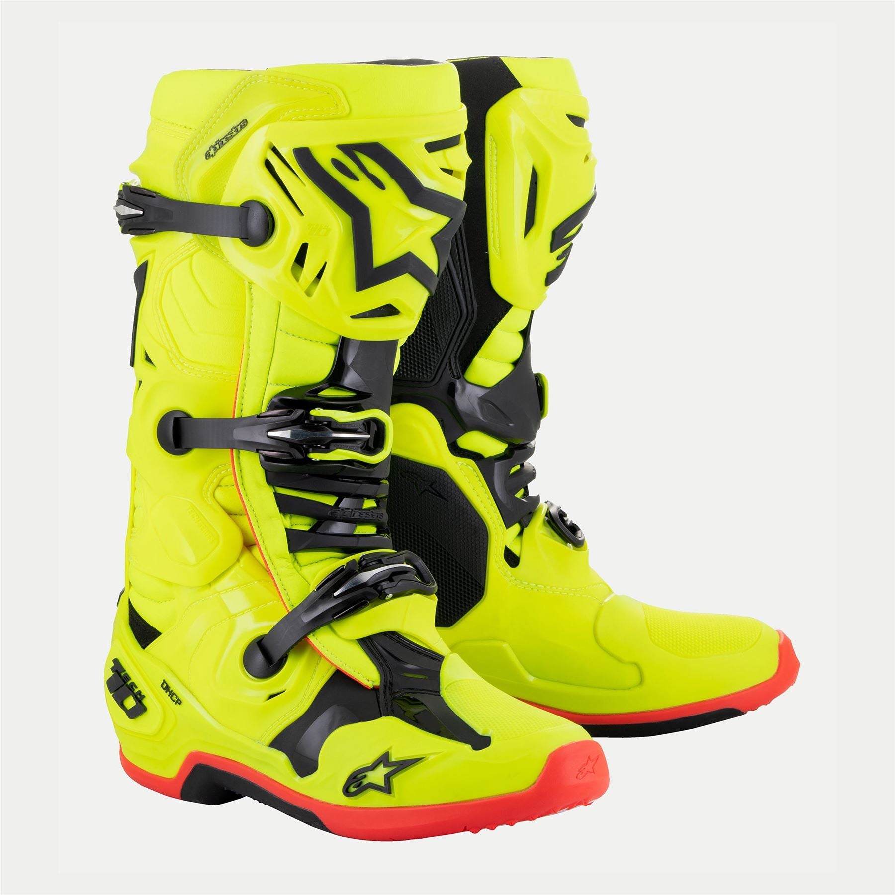 Alpinestars 2024 Tech 10 Motocross Boots Yellow Fluo Black Red