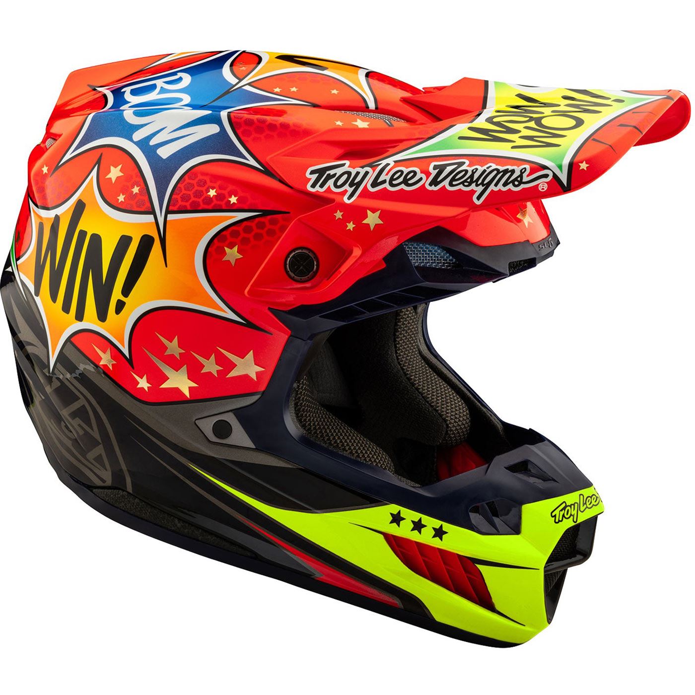Troy Lee Designs 2025 Motocross Helmet SE5 Composite Cosmic Explosion Red