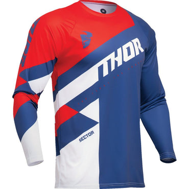 Thor 2025 Youth Sector Checker Navy Red Motocross Combo Kit