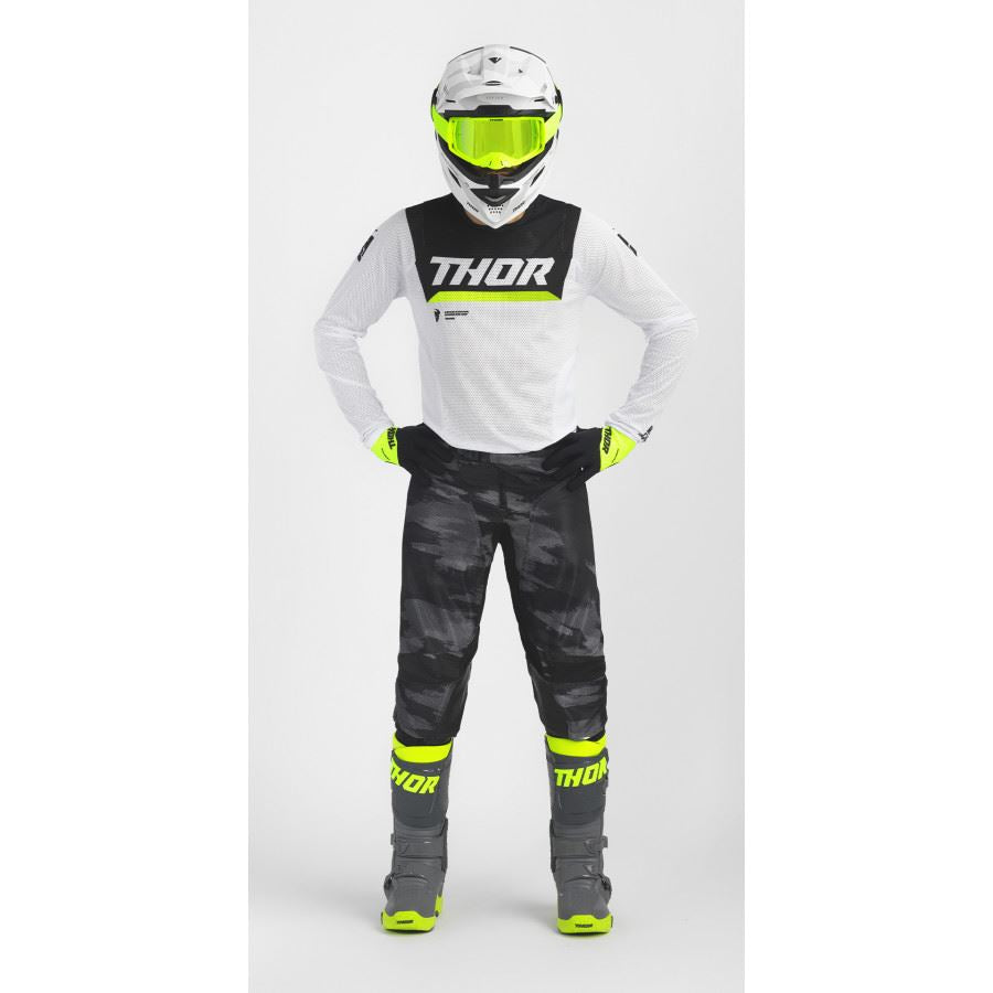 Thor Pulse Air Cameo White Black Motocross Combo Kit CLEARANCE
