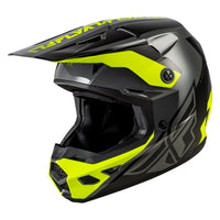 Fly Racing 2026 Motocross Helmet Kinetic Crest Grey Black Hi-Vis