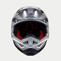 Alpinestars 2024 Supertech SM10 Flood Silver Black Orange Fluo Motocross Helmet