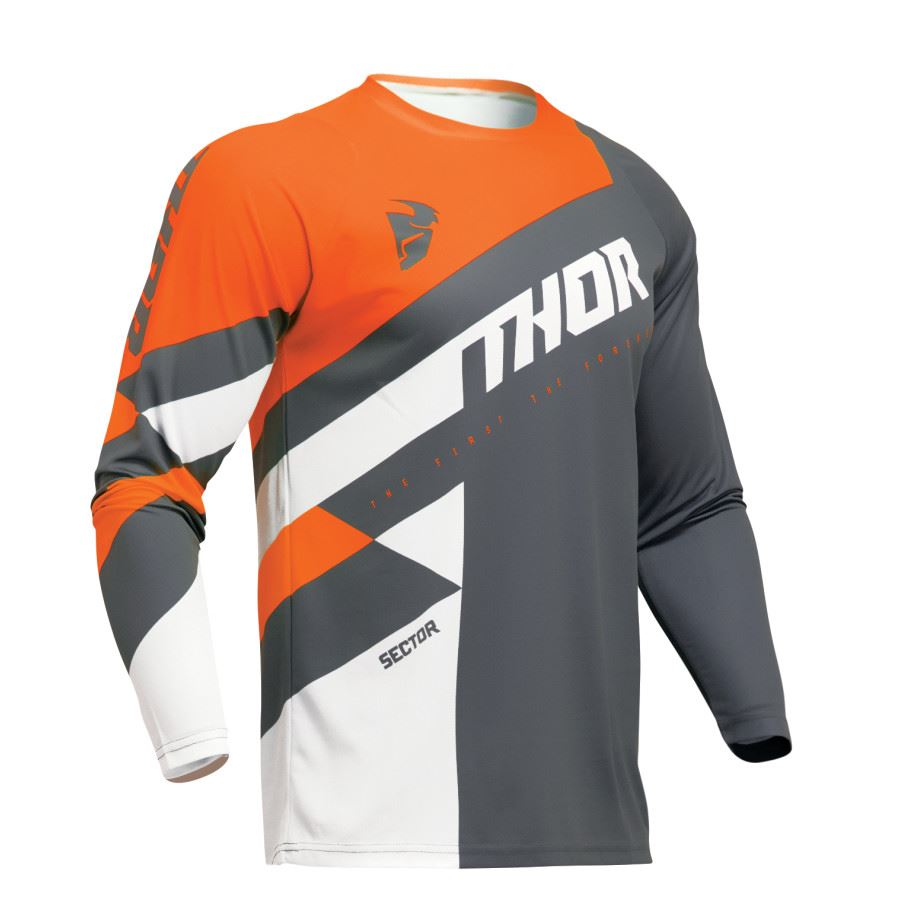Thor 2025 Sector Checker Charcoal Orange Motocross Jersey