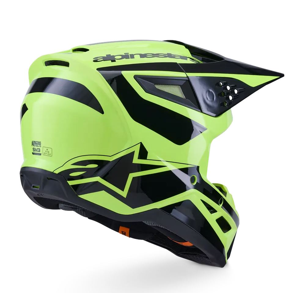 Alpinestars 2026 SM3 Heat Motocross Helmet Yellow Flo Black