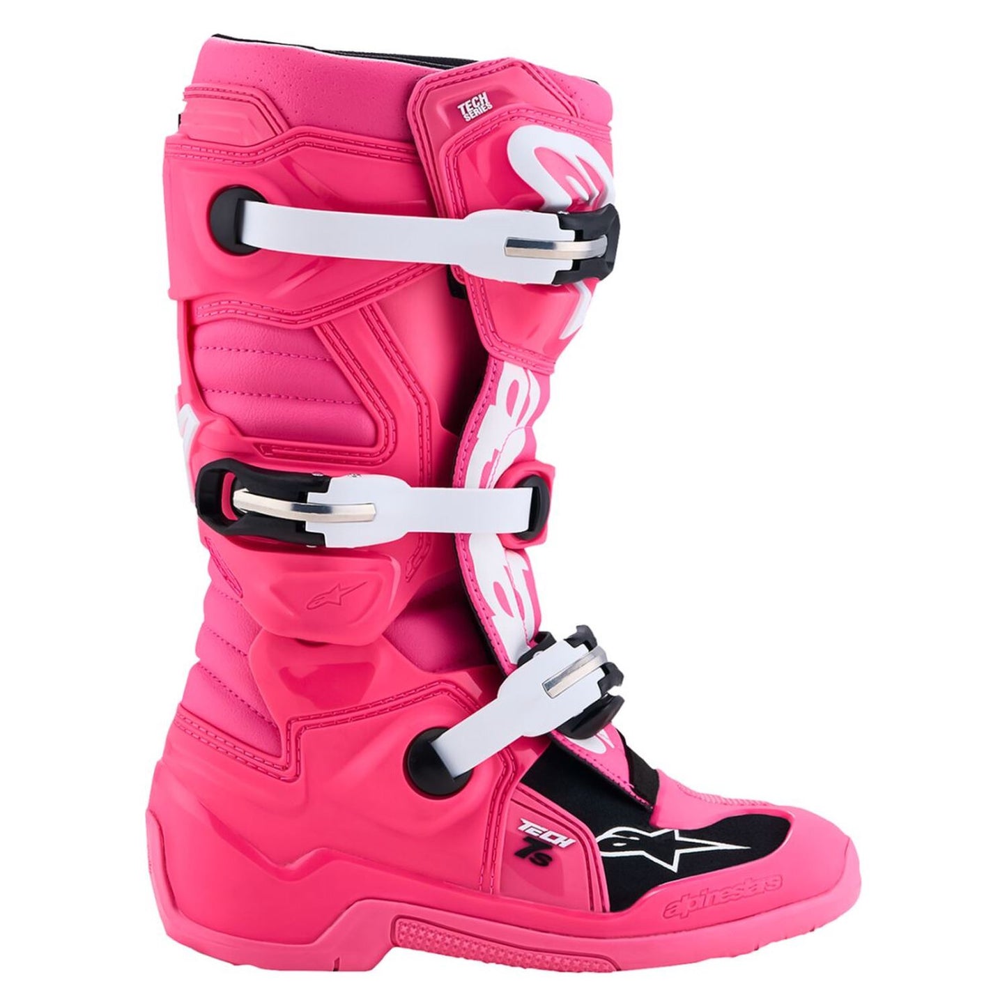Alpinestars 2027 Youth Tech 7S MX Boots Pink Fluo Black White