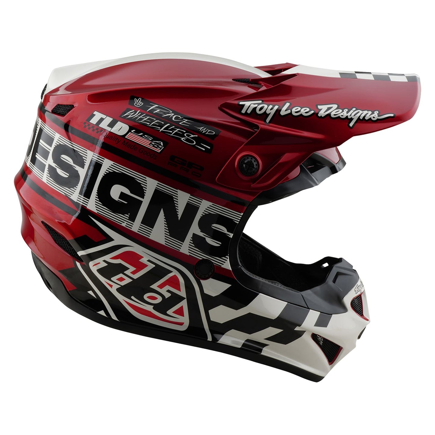 Troy Lee Designs Spring 2025 MX Helmet GP PRO Youth Fifty-50 White Red