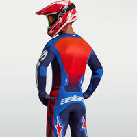 Alpinestars 2027 Racer Hunt MX Jersey Strong Blue Deep Blue Fire Red
