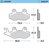 Moto-Master Rear Pro Racing GP Sintered Brake Pads For Bombardier/Can Am Maverick 1000 2013-2018
