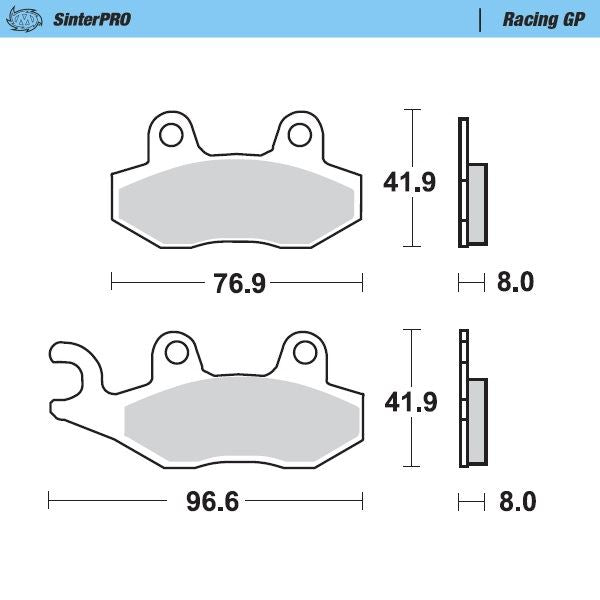 Moto-Master Front Left Pro Racing GP Sintered Brake Pads For Yamaha WR 250 1990-1997