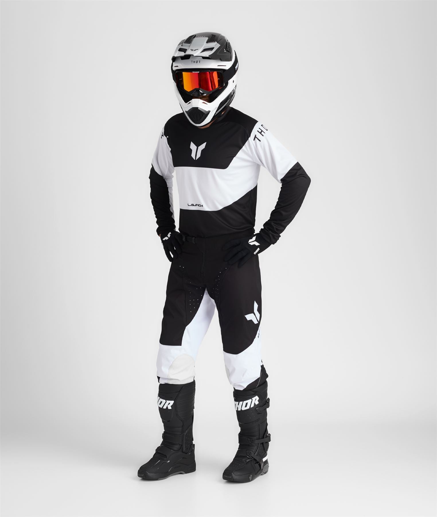 Thor 2026 Motocross Combo Kit Launchmode Storm Black White