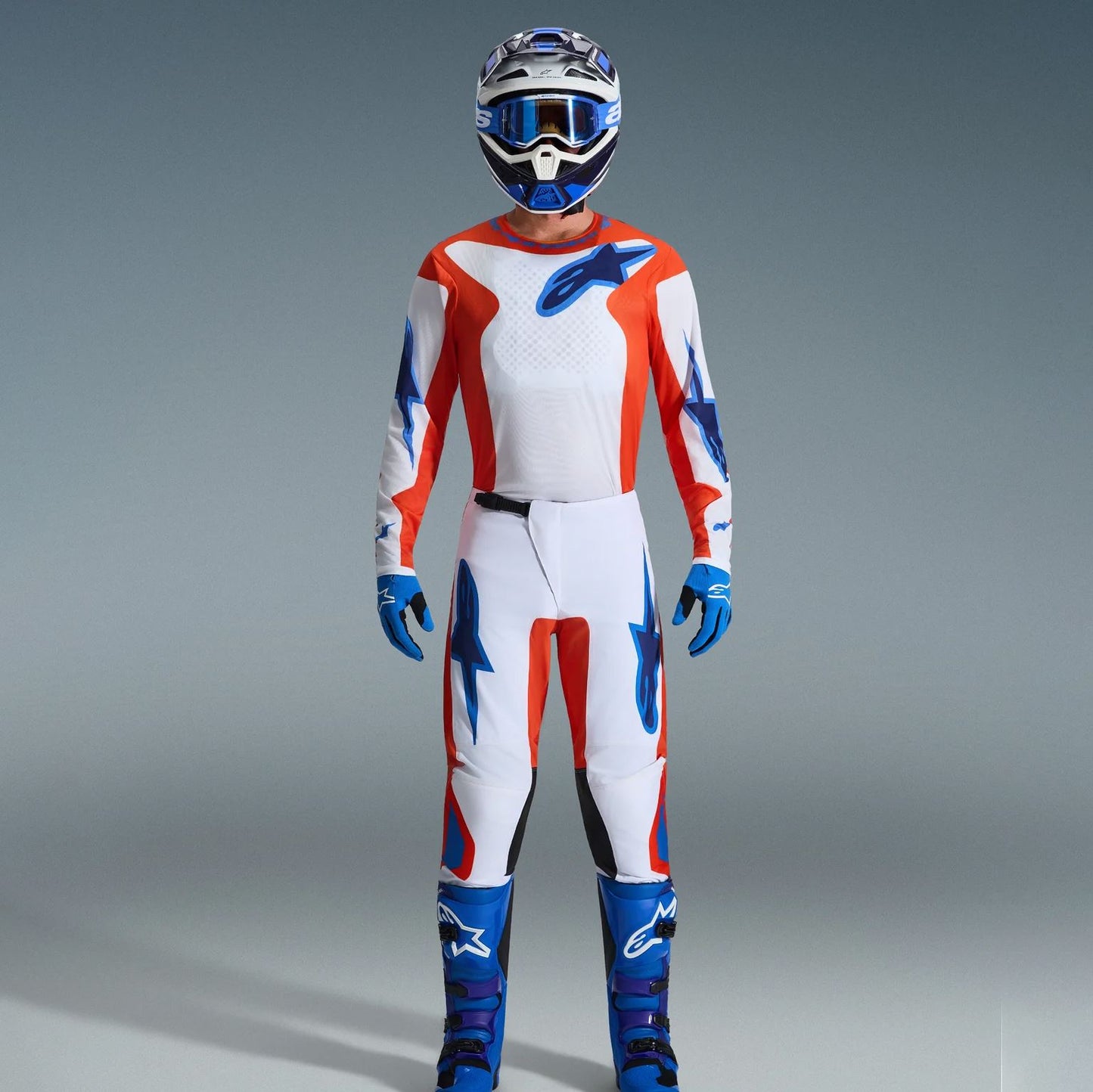 Alpinestars 2026 Fluid Grid Motocross Combo Kit Orange Ucla Blue