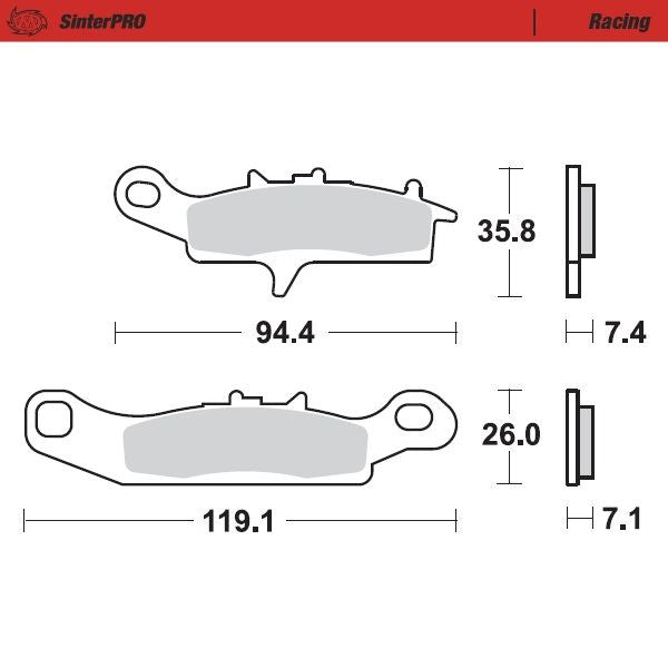 Moto-Master Front Right Pro Racing Sintered Brake Pads For Suzuki LT-V 700 2004-2005