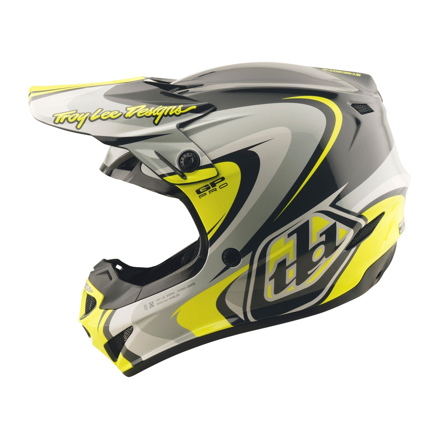Troy Lee 2026 Motocross Helmet GP PRO Crossover Grey Flo Yellow