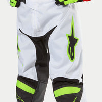 Alpinestars 2024 Racer Lucent Youth Motocross Pants White Neon Red Yellow Fluo