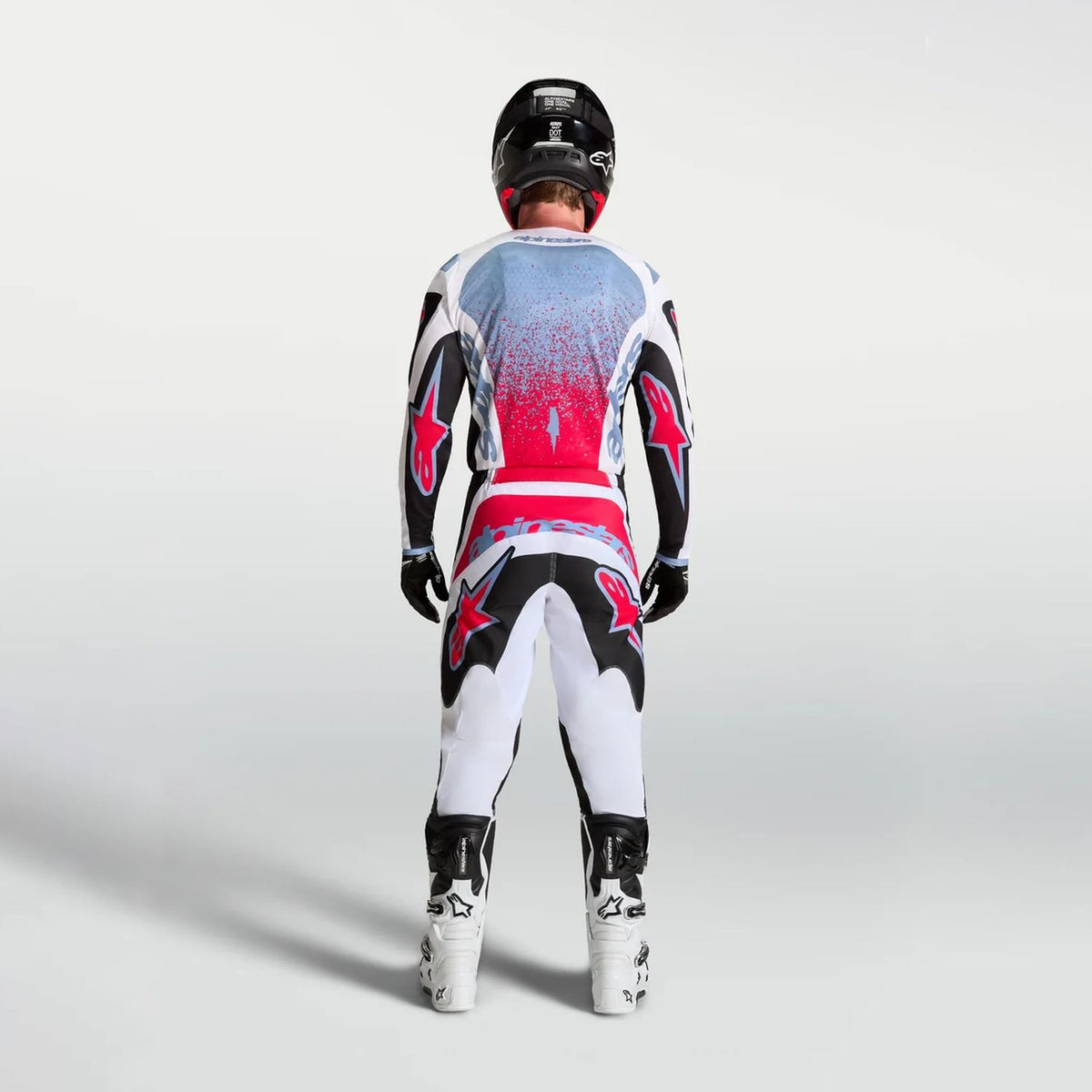 Alpinestars 2027 Fluid Drag MX Combo Kit Black White Light Blue Red Fluo