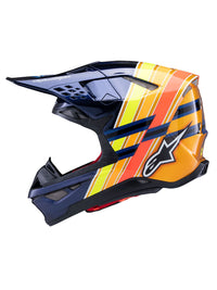 Alpinestars 2026 TLD LImited Edition SM10 Motocross Helmet Dark Blue Orange Yellow Fluo Red Gloss