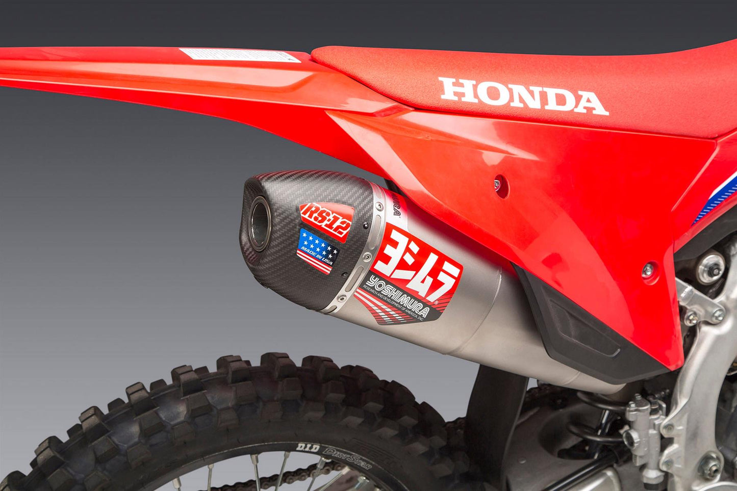 Yoshimura RS-12 Full Exhaust System Titanium Carbon Cap For Honda CRF 250R 2022-2023
