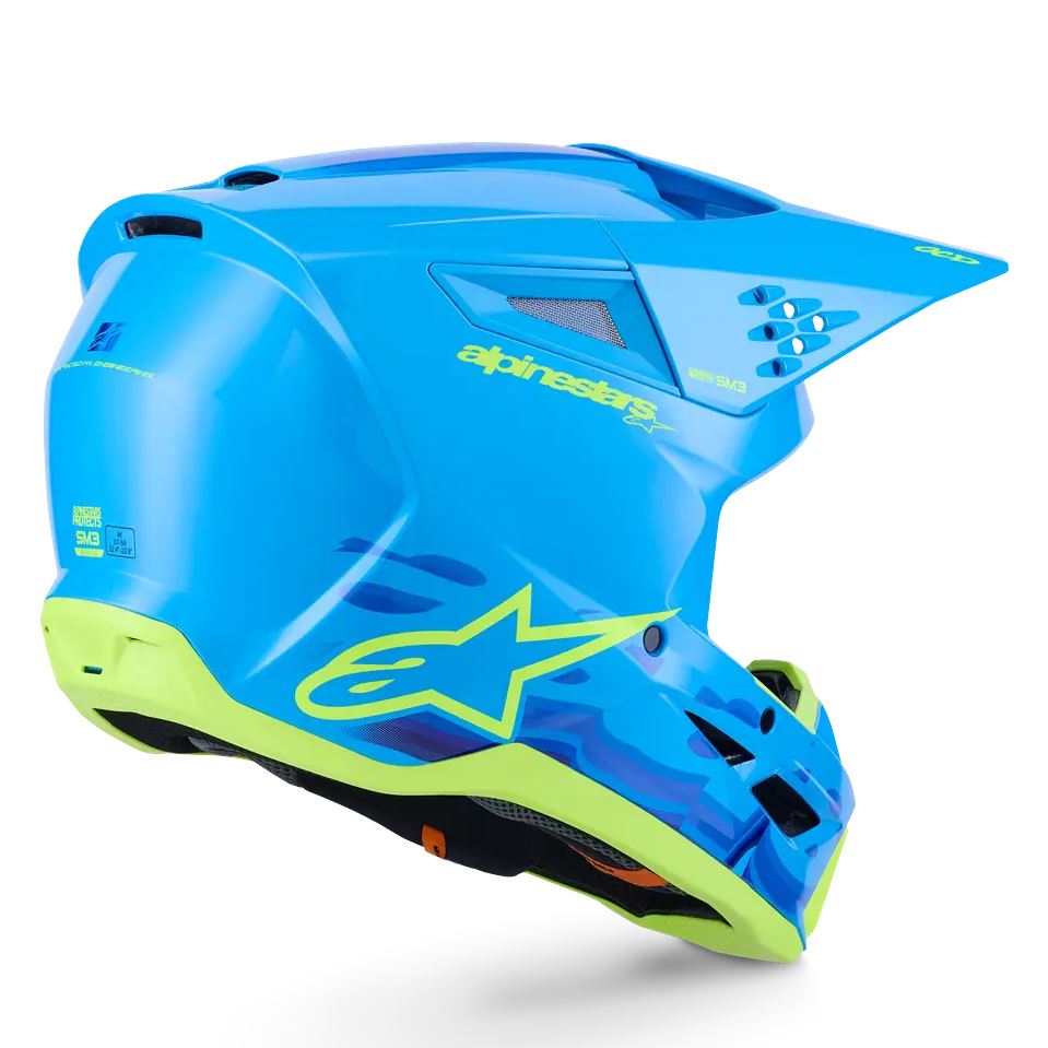 Alpinestars 2026 SM3 Force Motocross Helmet Cyan Glossy