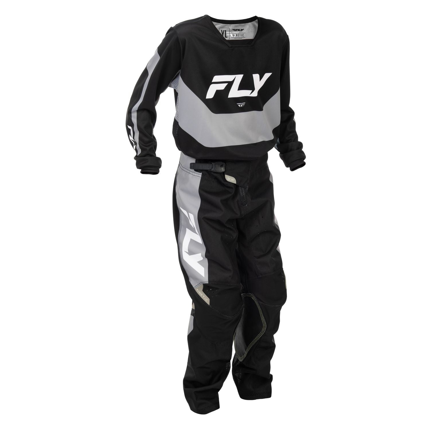 Fly Racing 2026 Motocross Combo Kit Kinetic Mutant Youth  Black Grey