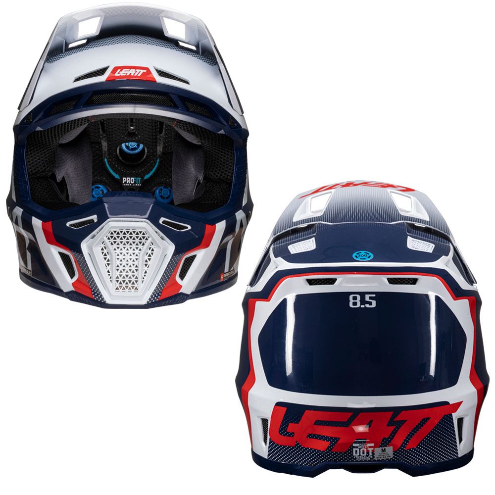 Leatt 2025 Composite Motocross Helmet V25 8.5 Royal With 5.5 Goggles
