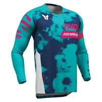 Thor 2026 Launchmode Bleach White Aqua MX Combo Kit
