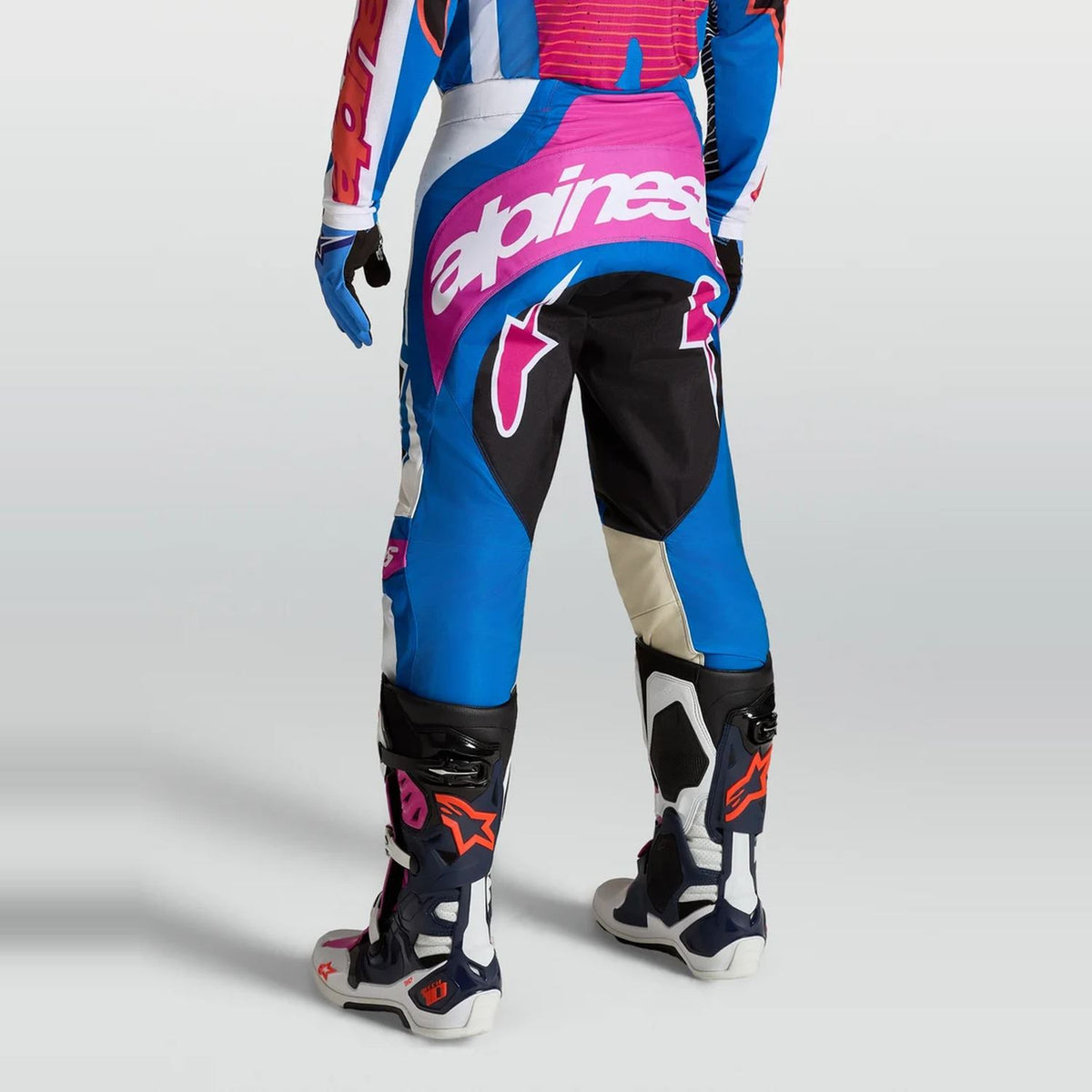 Alpinestars 2027 Techstar Maven MX Pants White Hot Coral Blithe Blue