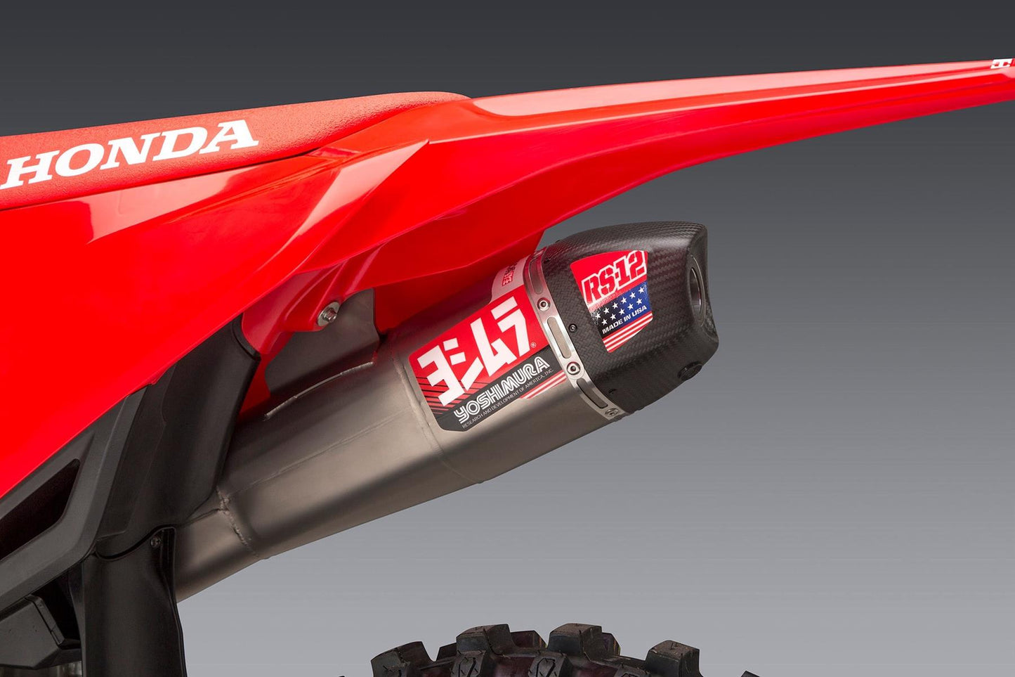 Yoshimura RS-12 Slip On Stainless Steel Carbon Cap For Honda CRF 450R 2021-2024