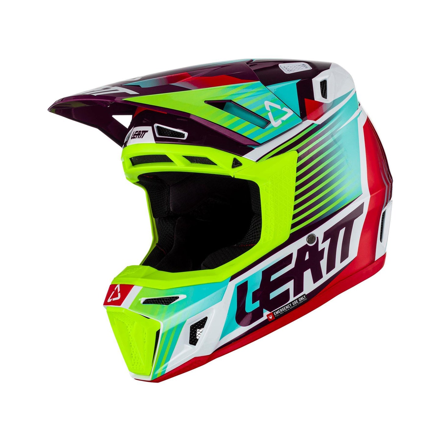 Leatt 2024 Helmet Moto 8.5 V23 Neon with 5.5 Goggles & Helmet Bag