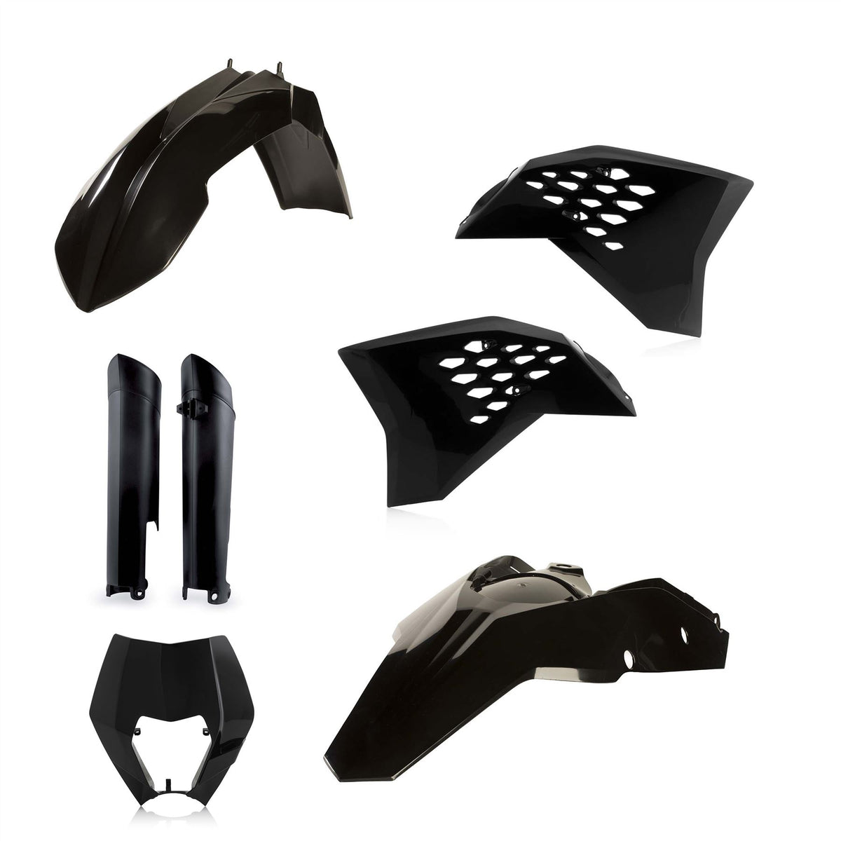 Acerbis Full Plastic Kit Black For KTM EXC 200 2008-2011