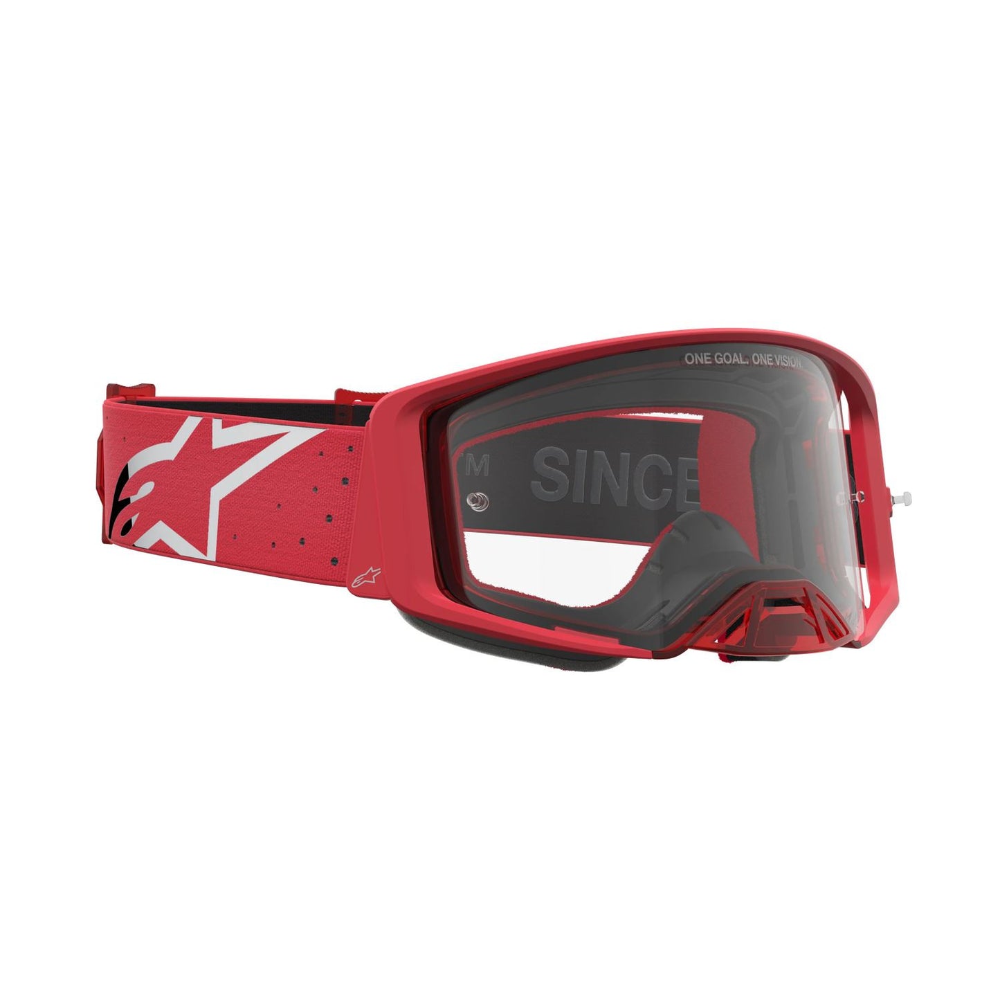 Alpinestars 2027 Supertech Vesta MX Goggles Chrome Red Clear