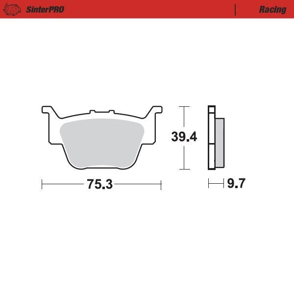 Moto-Master Rear Pro Racing Sintered Brake Pads For Honda TRX 680 Rincon 2006-2022