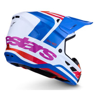 Alpinestars 2027 S-M7 Core MX Helmet White Blue Orange Pink
