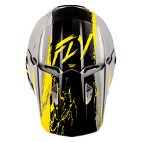 Fly Racing 2026 Motocross Helmet Kinetic Drip youth  Grey Black Yellow
