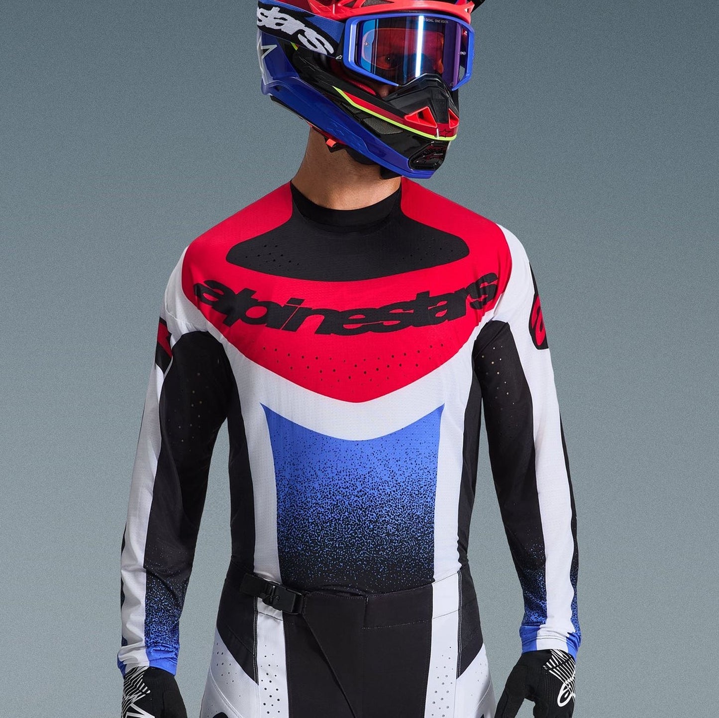 Alpinestars 2026 Techstar Knif Motocross Jersey Black White Red
