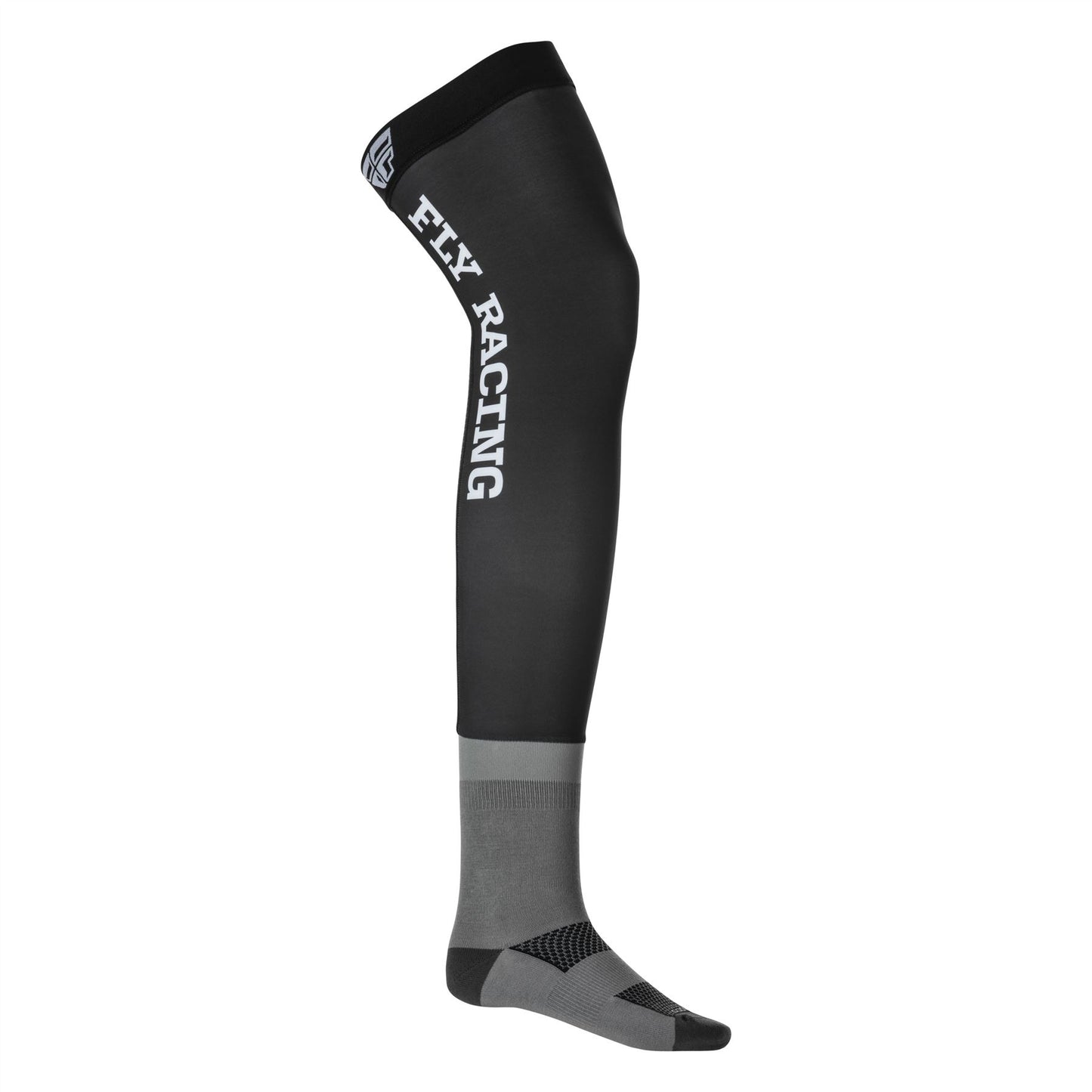 Fly Racing 2025 Motocross Knee Brace Socks Black Grey White Small Medium
