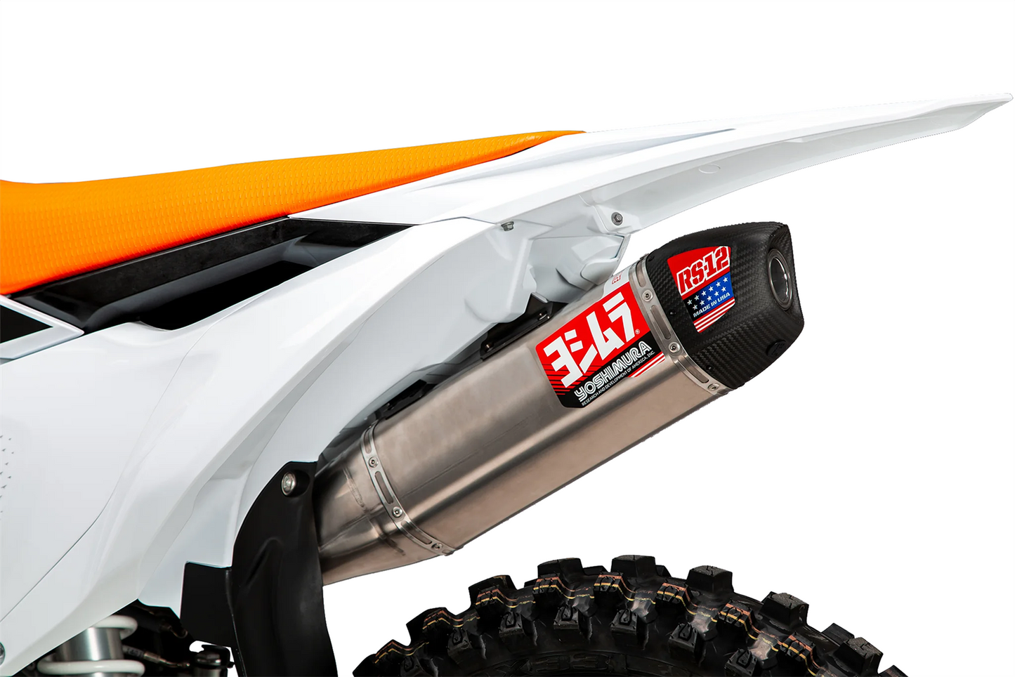 Yoshimura RS-12 Full Exhaust System Titanium Carbon Cap For KTM SX 450 2022-2024