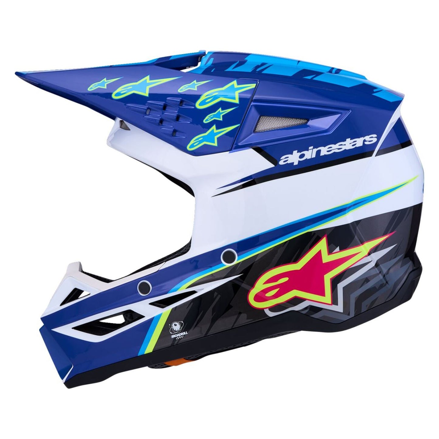 Alpinestars 2027 S-M3 Youth Falcon MX Helmet Blue White Black Pink