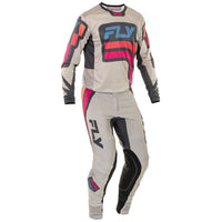 Fly Racing 2025 Lite Vice Motocross Pants Light Grey Pink Coral