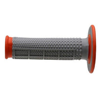 Renthal Dual Compound Tapered Half Waffle Grips Grey Orange MX Enduro